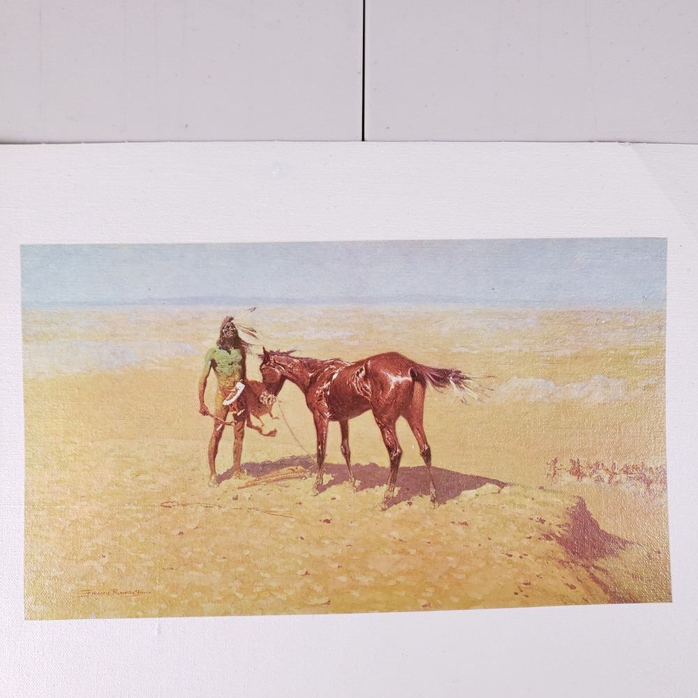 Frederic‎ Remington Native American Horse Art Print 11x16 Tan